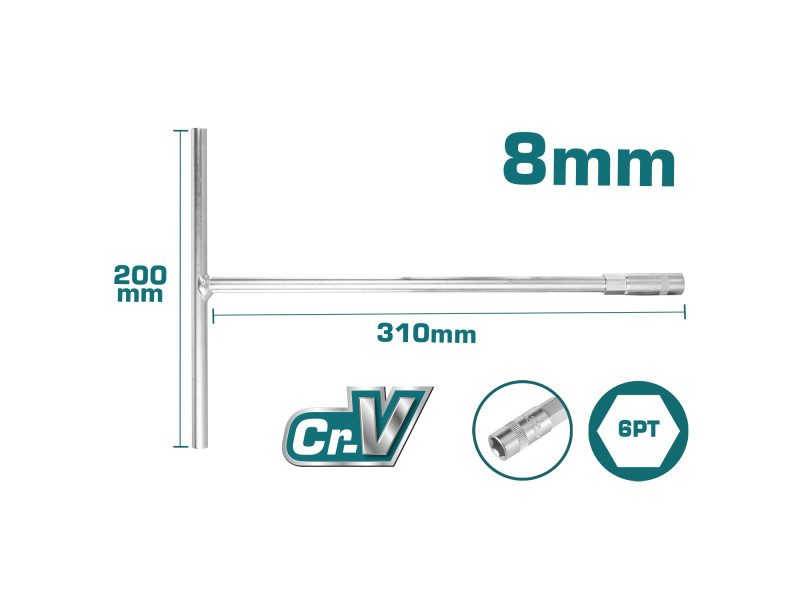 TOTAL T-Handle socket wrench 8mm (THTSW0806)