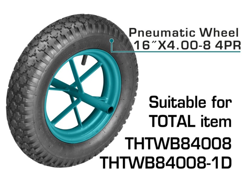 TOTAL PNEUMATIC WHEEL 4.00-8 / 16" FOR THTWB84008 (THTWB84008-P)