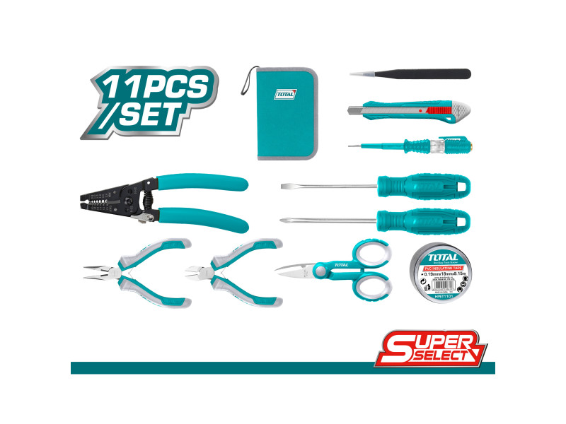 TOTAL 11Pcs  Electricians Tools Set (TKETS0111)