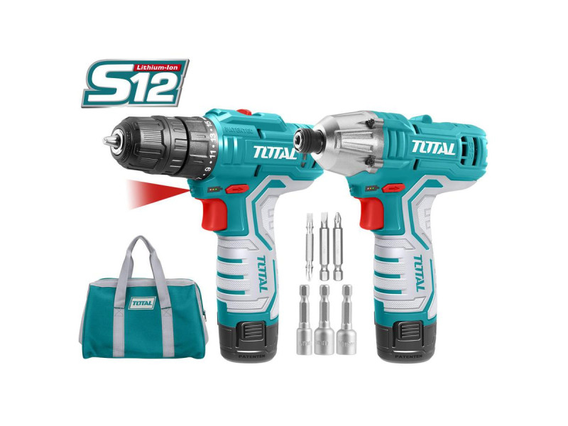 TOTAL Li-ion CORDLESS COMBO KIT 12V / 1.5Ah (TKLI1201)