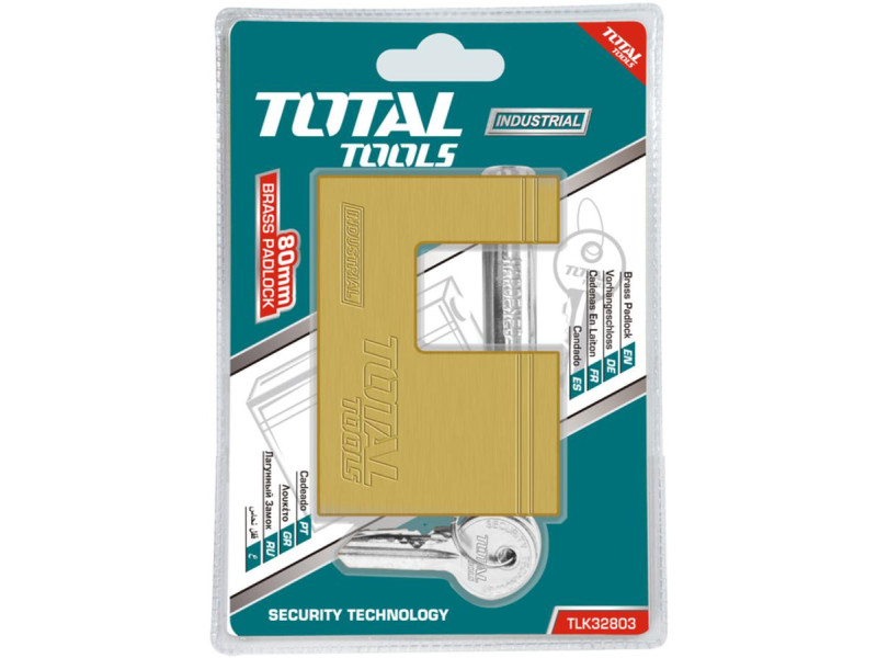 TOTAL BRASS BLOCK PADLOCK 80mm (TLK32803)