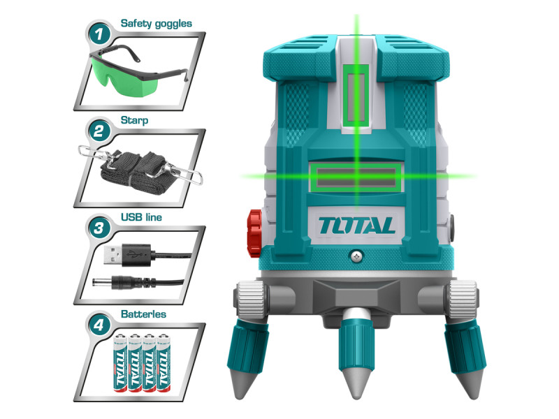 TOTAL ΑΛΦΑΔΙ LASER ΑΥΤΟ-ΟΡΙΖΟΝΤΙΟΥΜΕΝΟ 0-20m ΠΡΑΣΙΝΕΣ ΑΚΤΙΝΕΣ (TLL305205)