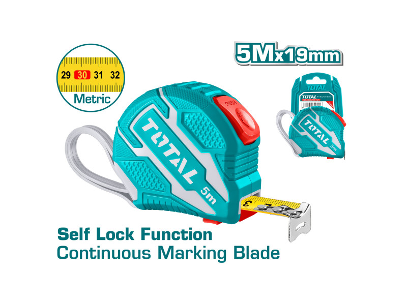 TOTAL MEASURING TAPE 5m X 19mm METRIC (TMT126251M)