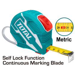 TOTAL STEEL MEASURING TAPE 5m X 25mm METRIC (TMT126252M)