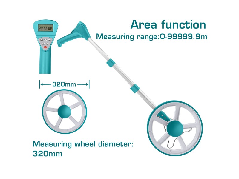 TOTAL Digital display measuring wheel 10.000m (TMT19923)