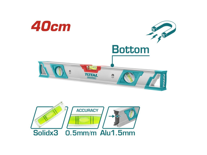 TOTAL Spirit level with powerful magnets 40cm (TMT24086M)