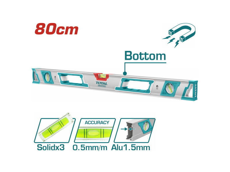 TOTAL Spirit level with powerful magnets 80cm (TMT28086M)