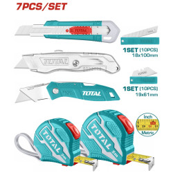 TOTAL Measuring tape and utility knife set (TOS23034)