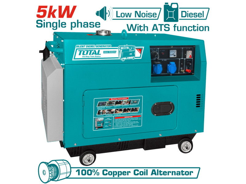 TOTAL SILENT DIESEL GENERATOR 5.000W WITH ATS (TP250001-1)