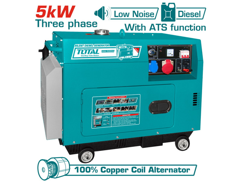 TOTAL SILENT DIESEL GENERATOR 5.000W WITH ATS (TP250003-1)