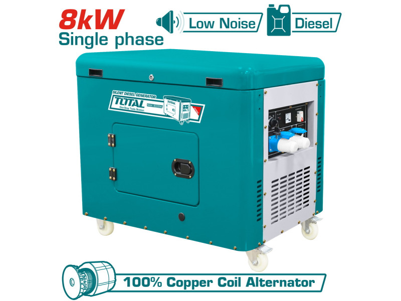 TOTAL Silent diesel generator 8.000W (TP280001)