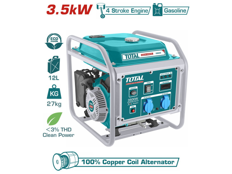 TOTAL Inverter gasoline generator 3.500W (TP340001)