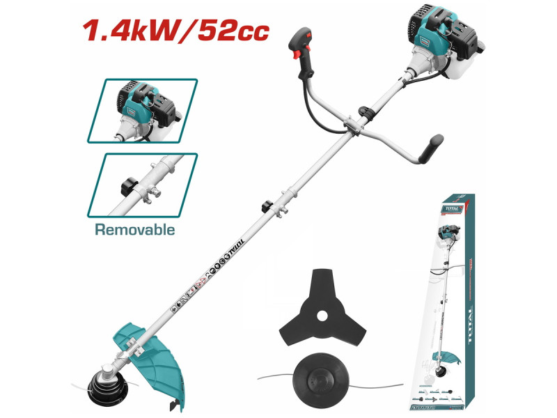 TOTAL Gasoline grass trimmer and bush cutter 52cc (TP5524421)