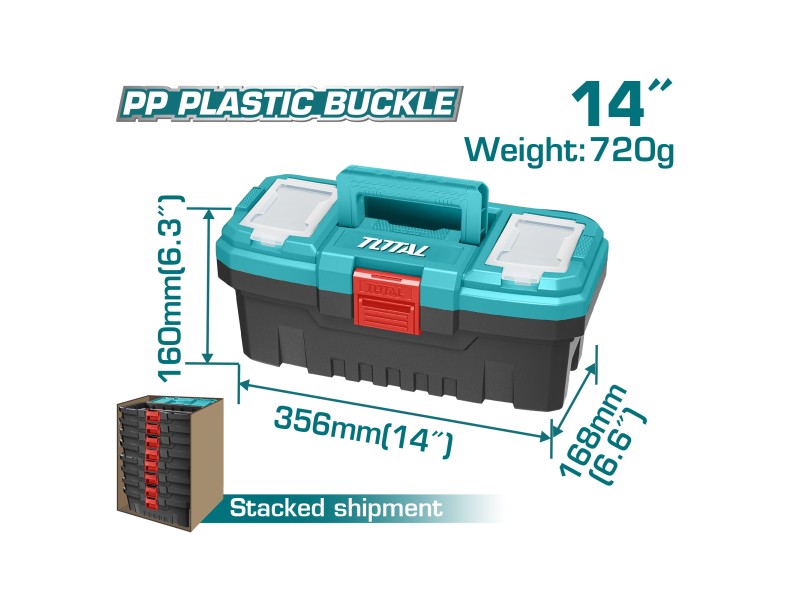 TOTAL Plastic Tool Box 14" (TPBX0141)