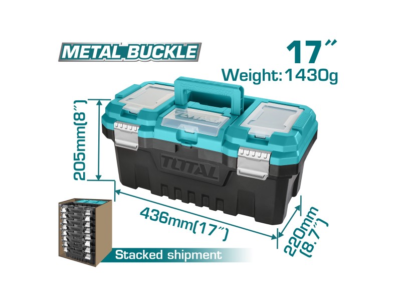 TOTAL Plastic Tool Box 17" (TPBX0172)