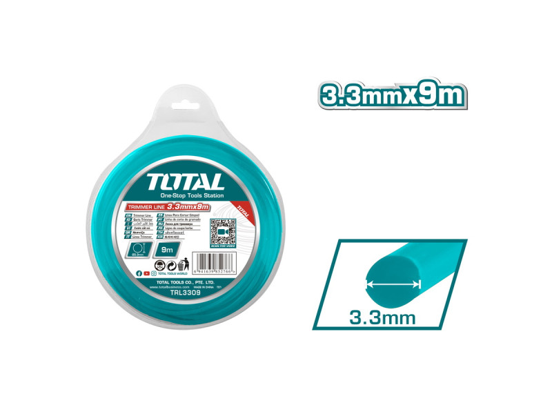 TOTAL TRIMMER LINE ROUND 3.3mm - 9m (TRL3309)