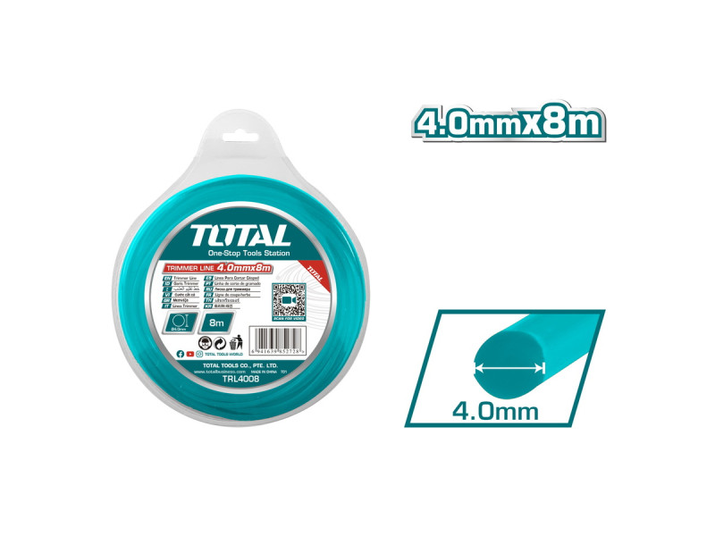 TOTAL TRIMMER LINE ROUND 4mm - 8m (TRL4008)