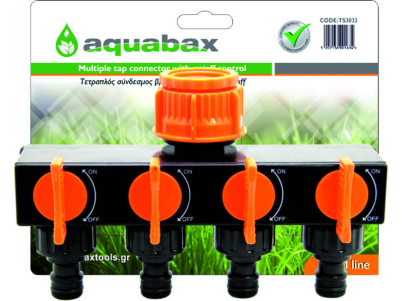 AQUABAX PLASTIC MULTIPLE OUTLET TAP CONNECTOR SWITCH ON / OFF CONTROL (TS3033)