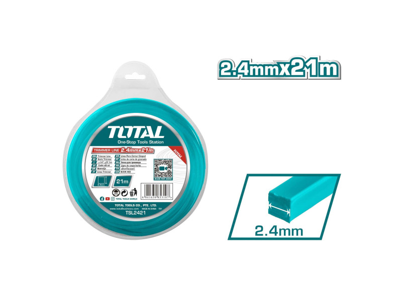 TOTAL TRIMMER LINE SQUARE 2.4mm - 21m (TSL2421)