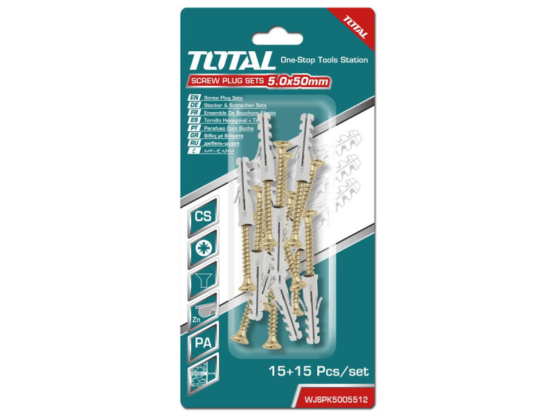 TOTAL Screw plug sets 5 X 50mm (WJSPK5005512)